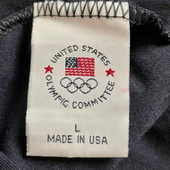 NWOT Y2K Go USA Olympics American Flag Long Sleeve T Shirt Hoodie Sz L - Picture 6 of 7